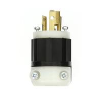 Leviton 4570-C 15 A, 250 V, NEMA L6-15P, 2P, 3 W, prise de verrouillage, qualité industrielle, mise à la terre - Noir-blanc Leviton