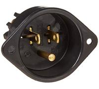 Leviton 5239 15 A, 125 V, prise d'entrée à bride, lame droite, qualité commerciale, mise à la terre, dos câblé, noir