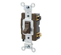 Leviton 54504-2 15-Amp, 120/277-Volt, Toggle Framed 4-Way AC Quiet Switch, Commercial Grade, Grounding, Brown by Leviton