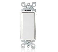 Leviton 5601-2W 15 Amp, 120/277 Volt, Decora Rocker Single-Pole AC Quiet Switch, Residential Grade, Grounding, White by Leviton