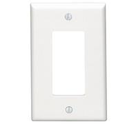 Leviton 80601-W Plaque murale Decora/GFCI 1-Gang pour appareil Decora, taille moyenne, thermodurcissable, support pour appareil, blanc, lot de 20