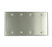 Leviton 84064-40 4-Gang No Device Blank Wallplate, taille standard, montage en boîte, acier inoxydable par Leviton