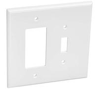 Leviton 88605 Plaque murale à combinaison d'appareil 2-Gang 1 Toggle 1-Decora/GFCI, surdimensionnée, thermodurcissable, support pour appareil, blanc