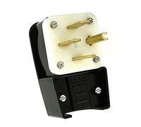 Leviton 9452-P 50 A, 125/250 V, lame droite, prise, qualité industrielle, mise à la terre, angle, noir