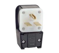 Leviton 9630-P 30 A, 250 V, lame droite, prise, qualité industrielle, mise à la terre, angle, noir