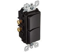 Leviton Decora 5634-E Interrupteur combiné unipolaire 15 A, 120/277 V, qualité commerciale, mise à la terre, noir