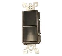 Leviton Decora 5641-E Interrupteur Mural Combiné 15 A, 120/277 V, Unipolaire / 3 Voies AC, Qualité Commerciale, Mise à la Terre, Noir