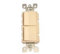 Leviton Decora 5643-T Interrupteur à combinaison CA 3 voies et 3 voies 15 A, 120/277 V, qualité commerciale, amande légère