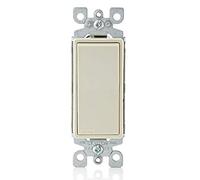 Leviton 5601-2W Commutateur silencieux à bascule simple pôle AC 15 A, 120/277 V 1 lot 1 Pack amande claire.