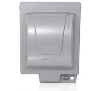 Leviton IUM2V-GY Hotte de sortie extra résistante, prise GFCI ou receptacle duplex ou prise simple, montage horizontal, gris