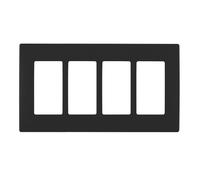 Leviton REWP4-OB Renu Plaque murale à clipser sans vis à quatre passages, noir onyx