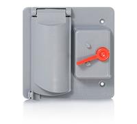 Leviton WP2SG-GY Couvercle d'interrupteur résistant aux intempéries, couvercle plat en plastique, interrupteur à 2 voies, plaque murale Decora/GFCI, gris
