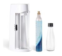 Levivo Machine à Soda WATER Fournie avec Bouteille en Verre et Cylindre de CO2, Adapté pour les Cylindres de CO2 0,6 L et 1,2 L met fin au Transport des Caisses, Blanc