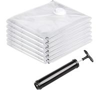 Levivo Sacs vide, pour un rangement peu encombrant, pack de 6. Ensemble, comprenant une pompe main pour sac a vide de voyage, sac de voyage comprenant une pompe a air, film de protection de voyage.