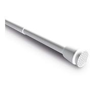 Levivo Tringle à rideaux, peut également être utilisée comme barre douche ou tringle à vêtements, longueur variable en rallongeant simplement tige télescopique, aluminium chromé, 105-180 cm, Blanc