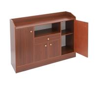 Levkitch Buffet - Armoire de cuisine avec 1 tiroir et 3 portes - Armoire buffet avec plan de travail pour salle à manger, salon (marron)