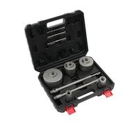 Levkitch Lot de 9 scies cloches pour béton avec 5 forets et tige SDS Plus | Avec mallette, kit de forets à sec pour béton, Ø 30/40/68/80/100 mm, perçage à sec de 330 à 350 mm de profondeur