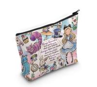 LEVLO Alice Movie Cosmetic Bag pour Fans de Contes de Fées - Cadeau Alice - Vous Êtes Plus Brave, Plus Forte, Plus Intelligente que Vous Ne le Pensez - Merchandise