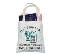 LEVLO Cadeau amusant pour comptable « That's What I Do I Crunch Numbers and I know Things », It's What I Do I Crunch Numbers