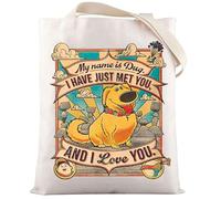 LEVLO Dug Dog Sac fourre-tout Carl & Ellie Movie Fan Gifts My Name Is Dug I've Just Met You And I Love You Sac à bandoulière, Sac fourre-tout My Name is Dug, Medium