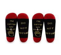 LEVLO Dunkin Donuts Amoureux Cadeau Dunkin Coffee Amoureux Chaussettes Do Not Disturb I'm Sippin My Dunkin Chaussettes pour femme - - Medium