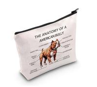 LEVLO Funny American Bully Lovers Gifts The Anatomy of A American Bully Clever Minds Sacs cosmétiques American Bully Veterinary Mom Trousse de toilette de voyage, American Bully