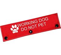 LEVLO Funny Dog Manchon pour laisse - Working Dog Do Not Pet - Rouge - Taille 22 cm