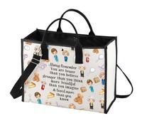 LEVLO Golden Inspired Trousse de maquillage à fermeture éclair pour femmes et filles Motif You Are Braver Stronger Smarter Than You Are Braver Stronger Than You Think