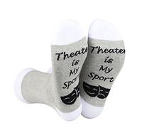 LEVLO Paire de chaussettes de théâtre théâtre avec inscription « Theater Is My Sport », Theater Is My Sport-GY, Small/Medium