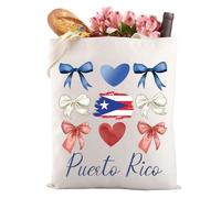 LEVLO Porto Rico Sac fourre-tout réutilisable Souvenirs Porto Rico Voyage Vacances Cadeau d'épicerie Sac de plage, Porto Ricotote Sac 3, large