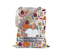 LEVLO Sac de courses Sitcom des années 90 Better to Be Over The Hill Than Under It Sac fourre-tout pour les fans, Be Over The Hill, 35cm ( 13.78 inch ) * 38 cm ( 14.96 inch)