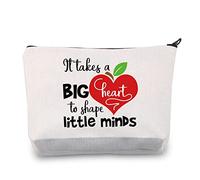 LEVLO Sac de maquillage avec inscription « It Takes A Big Heart To Shape Little Minds » pour enseignants