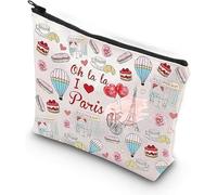 LEVLO Sac de voyage Tour Eiffel Paris Amoureux Cadeau Vacances Voyage Cadeau Mignon Paris Maquillage Sac Paris France Cosmetic Bag Oh La La I Love Paris, Oh La La I Love Paris Ku, Mode
