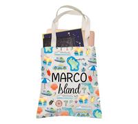 LEVLO Sac fourre-tout en Floride Marco Island Vacation Coastal Decor Marco Islands Souvenir Shopping Bag FL Vacation Traveler Cadeau, Marco Island, 35cm ( 13.78 inch ) * 38 cm ( 14.96 inch)