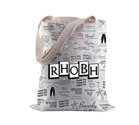 LEVLO Sac fourre-tout en toile inspiré de l'émission de réalité RHOBH - Cadeau pour les fans de téléréalité, Rhobh, 35cm ( 13.78 inch ) * 38 cm ( 14.96 inch)