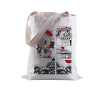 LEVLO Sac fourre-tout japonais motif dragon Hokusai Big Wave réutilisable, sac de voyage japonais nature et tradition, dragon, 35cm ( 13.78 inch ) * 38 cm ( 14.96 inch)