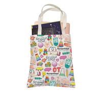 LEVLO Sac fourre-tout mignon pour ergothérapie Future OT Therapists Healthcare Shopping Bag Tiny Hands Big Adventures Cadeau, Ot, 35cm ( 13.78 inch ) * 38 cm ( 14.96 inch)