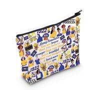 LEVLO Sorority Trousse de maquillage 1922 avec fermeture éclair Inscription You Are Braver Stronger Smarter Than You Think, Sac 1922, Trousse de maquillage