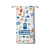 LEVLO Torchon de cuisine Grèce Cadeau de cuisine Grèce Aegean Pride Torchons Grèce Cadeau souvenir de pendaison de crémaillère (serviette de Grèce)