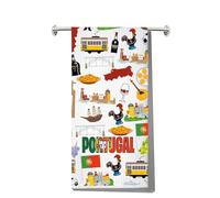 LEVLO Torchon de cuisine Portugal - Cadeau souvenir du Portugal - Torchons - Cadeau de pendaison de crémaillère