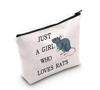 LEVLO Trousse à Maquillage Amusante pour Les Amoureux des Animaux - Cadeau pour Les Amoureux des Rats - Cadeau pour Femme et Fille, Qui Aime Les Rats,