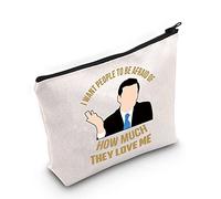 LEVLO Trousse à maquillage humoristique avec citation de Michael Scott - Cadeau inspiré des fans de bureau - Inscription « I Want People To Be Afraid Of How Much They Love Me » - Pour femme et fille