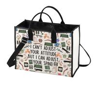 LEVLO Trousse à maquillage pour chiropraticien - Cadeau de massothérapeute avec inscription « I Can't Adjust Your Attitude But I Can Adjust Your Spine » - Cadeau de remise de diplôme, Je ne peux pas