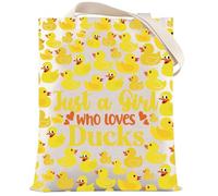 LEVLO Trousse de maquillage amusante en forme de canard avec fermeture éclair pour les amoureux des animaux - Cadeau idéal pour les femmes et les filles, Just Ducks T