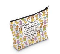 LEVLO Trousse de maquillage avec fermeture éclair Motif animal et livre Inscription You Are Braver Stronger Smarter Than You Think