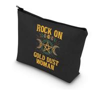 LEVLO Trousse de maquillage avec paroles de musique pour fans de groupe de musique blues rock cadeau paroles pochette zippée, Sac Rock on Black, Trousse de maquillage