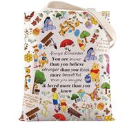 LEVLO Trousse de maquillage d'amitié avec fermeture éclair pour femme avec inscription « You Are Braver Stronger Smarter Than You Think », Winnie M Cabas, Trousse de maquillage