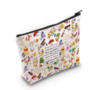 LEVLO Trousse de maquillage d'amitié avec fermeture éclair pour femme avec inscription « You Are Braver Stronger Smarter Than You Think » (sac blanc et F), Winnie M Sac, Trousse de maquillage