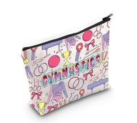 LEVLO Trousse de maquillage de gymnastique avec fermeture éclair - Cadeau d'équipe de gymnaste, Sac de gymnastique complet, Sac fourre-tout