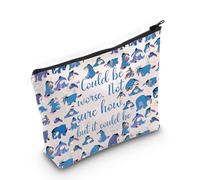 LEVLO Trousse de maquillage humoristique avec citation du bourriquet pour les fans de Bourriquet - Pourrait être pire M, Trousse de maquillage